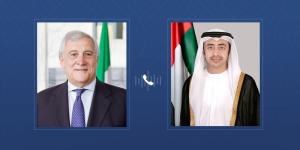 عبدالله بن زايد ونائب رئيس الوزراء وزير الخارجية الإيطالي يبحثان هاتفياً العلاقات الإستراتيجية والتطورات الإقليمية